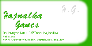 hajnalka gancs business card